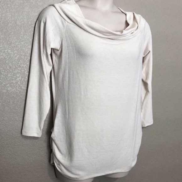 Rachel Roy Women's Soft Stretch-Knit Ruched Ivory Off The Shoulder Top Plus 1X - Picture 10 of 14